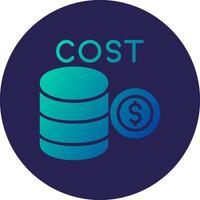 Cost Glyph Gradient Circle Icon Design vector