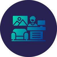 Lobby Glyph Gradient Circle Icon Design vector