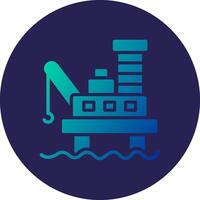 Oil Platform Glyph Gradient Circle Icon Design vector