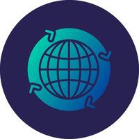 Worldwide Glyph Gradient Circle Icon Design vector