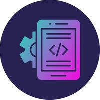 Mobile App Developer Glyph Gradient Circle Icon Design vector