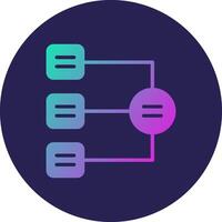 Radial List Glyph Gradient Circle Icon Design vector
