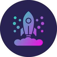 Rocket Launch Glyph Gradient Circle Icon Design vector