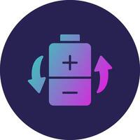 Rechargeable Battery Glyph Gradient Circle Icon Design vector