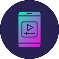 Player Glyph Gradient Circle Icon Design vector