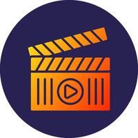 Clapperboard Glyph Gradient Circle Icon Design vector