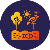 Ecosystem Glyph Gradient Circle Icon Design vector