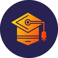 Mortarboard Glyph Gradient Circle Icon Design vector