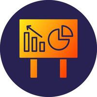 Pie Chart Glyph Gradient Circle Icon Design vector