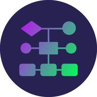 Flowchart Glyph Gradient Circle Icon Design vector