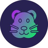 Hamster Glyph Gradient Circle Icon Design vector