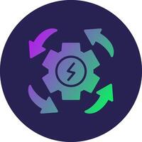 Energy Glyph Gradient Circle Icon Design vector