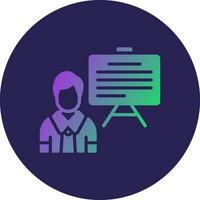 Presentation Glyph Gradient Circle Icon Design vector