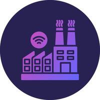 Factory Glyph Gradient Circle Icon Design vector