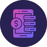 Mobile Data Restore Glyph Gradient Circle Icon Design vector