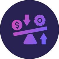 Leverage Glyph Gradient Circle Icon Design vector