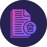 Delete File Glyph Gradient Circle Icon Design vector