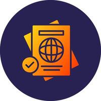 Passport Glyph Gradient Circle Icon Design vector