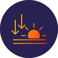 Sunset Glyph Gradient Circle Icon Design vector