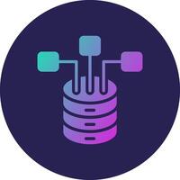 Database Glyph Gradient Circle Icon Design vector