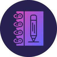 Sketchbook Glyph Gradient Circle Icon Design vector