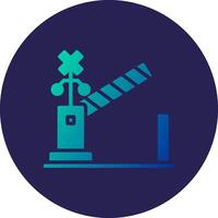 Level Crossing Glyph Gradient Circle Icon Design vector