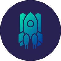 Spaceship Glyph Gradient Circle Icon Design vector