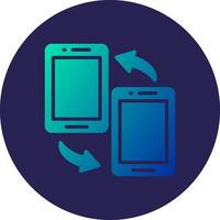 Data Synchronization Glyph Gradient Circle Icon Design vector