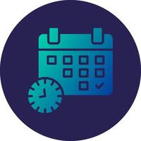 Event Schedule Glyph Gradient Circle Icon Design vector