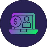 Finance Account Login Glyph Gradient Circle Icon Design vector
