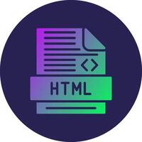 Html Glyph Gradient Circle Icon Design vector