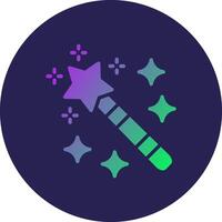 Magic Wand Glyph Gradient Circle Icon Design vector