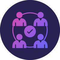Team Glyph Gradient Circle Icon Design vector