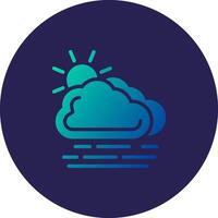 Haze Glyph Gradient Circle Icon Design vector