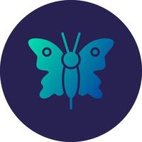 Butterfly Glyph Gradient Circle Icon Design vector