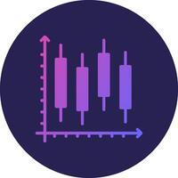 Stock Chart Glyph Gradient Circle Icon Design vector