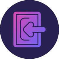 Login Glyph Gradient Circle Icon Design vector