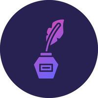 Quill Glyph Gradient Circle Icon Design vector