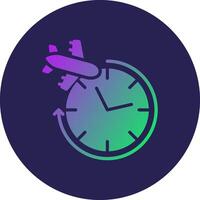 Clock Glyph Gradient Circle Icon Design vector