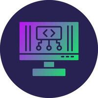 Code Glyph Gradient Circle Icon Design vector