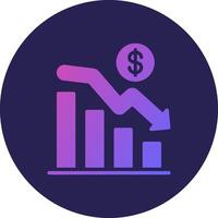 Graph Glyph Gradient Circle Icon Design vector
