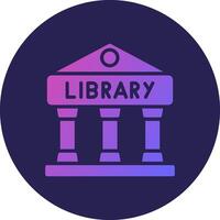 Library Glyph Gradient Circle Icon Design vector
