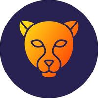 Panther Glyph Gradient Circle Icon Design vector