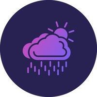 Drizzle Glyph Gradient Circle Icon Design vector