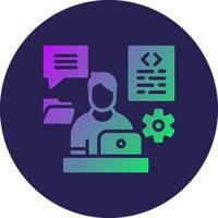 Multitask Glyph Gradient Circle Icon Design vector