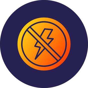 Thunder Glyph Gradient Circle Icon Design vector