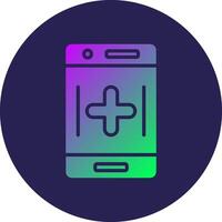 Phone Glyph Gradient Circle Icon Design vector