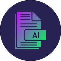Ai File Glyph Gradient Circle Icon Design vector