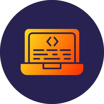 codificación glifo degradado circulo icono diseño vector