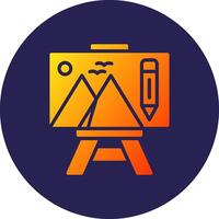 Canvas Glyph Gradient Circle Icon Design vector
